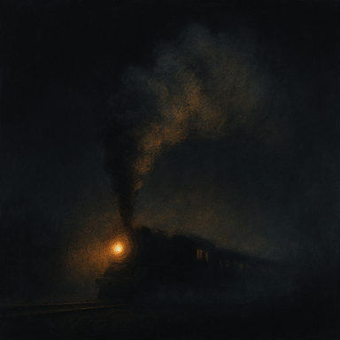 Painting for the steam train at night